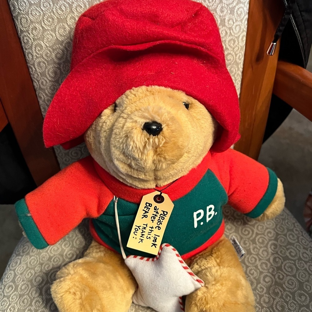 Vintage Paddington Bear by Sears Teddy Bear Stuffed Animal Red Hat London